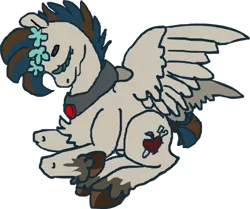 Size: 528x441 | Tagged: safe, artist:weepysheep, deleted from derpibooru, derpibooru import, oc, oc:gutshot, unofficial characters only, pegasus, pony, fallout equestria, floral head wreath, flower, flower in hair, flowerhorse, gutshot, simple background, transparent background, unshorn fetlocks