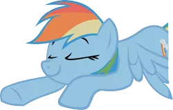 Size: 1580x1007 | Tagged: artist:capnpaddy, derpibooru import, dragonshy, happy, lying down, rainbow dash, reaction image, safe, simple background, smiling, smirk, smug, solo, spread wings, transparent background, vector, wings