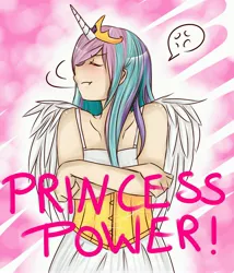 Size: 3000x3500 | Tagged: safe, artist:lyraliciouslyra, derpibooru import, princess celestia, angry, eyes closed, horned humanization, humanized, lyraliciouslyra, pouting, solo, :t, winged humanization