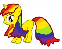 Size: 496x390 | Tagged: safe, artist:rongothepony, derpibooru import, oc, unofficial characters only, pony, unicorn, adoptable, rainbow colored mane, solo