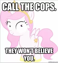 Size: 419x453 | Tagged: call the cops, derpibooru import, filly, image macro, implied foalcon, implied rape, implied reverse foalcon, looking at you, princess celestia, princess molestia, simple background, smiling, solo, suggestive, white background, wide eyes