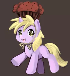 Size: 720x779 | Tagged: artist:ende26, derpibooru import, dinky hooves, muffin, safe, simple background, solo