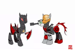 Size: 900x600 | Tagged: armor, artist:lordvader914, bionicle, derpibooru import, lego, makuta teridax, oc, ponified, safe, simple background, white background