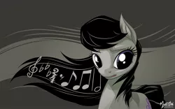 Size: 2560x1600 | Tagged: artist:mysticalpha, clef, derpibooru import, music notes, octavia melody, safe, solo, wallpaper