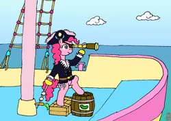 Size: 1735x1220 | Tagged: artist:merkleythedrunken, bicorne, derpibooru import, hat, pinkie pie, pirate, safe, solo