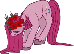 Size: 780x574 | Tagged: artist:weepysheep, depressed, eyelashes, floral head wreath, flower, flowerhorse, pinkamena diane pie, pinkie pie, sad, safe, solo, unshorn fetlocks