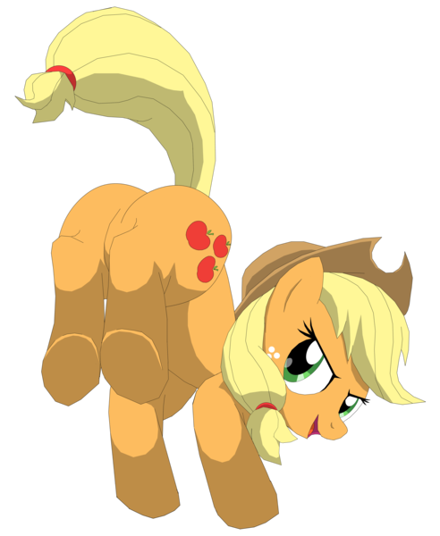 Size: 4099x5000 | Tagged: absurd resolution, action pose, applebutt, applejack, artist:xniclord789x, bucking, derpibooru import, freckles, hat, looking back, plot, safe, simple background, solo, transparent background, underhoof