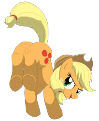 Size: 4099x5000 | Tagged: absurd resolution, action pose, applebutt, applejack, artist:xniclord789x, bucking, derpibooru import, freckles, hat, looking back, plot, safe, simple background, solo, transparent background, underhoof