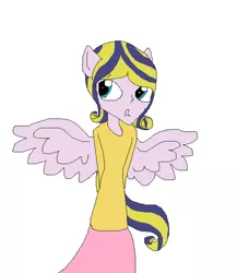 Size: 500x576 | Tagged: safe, derpibooru import, oc, oc:princess twila, unofficial characters only, ask princess twila, equestria girls, 1000 hours in ms paint, alicorn oc, ask, equestria girls-ified, ms paint, offspring, parent:prince blueblood, parent:twilight sparkle, parents:twiblood, simple background, solo, tumblr