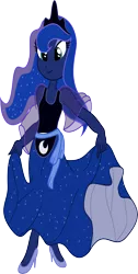 Size: 4133x8176 | Tagged: safe, artist:vector-brony, derpibooru import, princess luna, equestria girls, absurd resolution, alternate design, clothes, dress, equestria girls-ified, humanized, simple background, solo, transparent background, vector