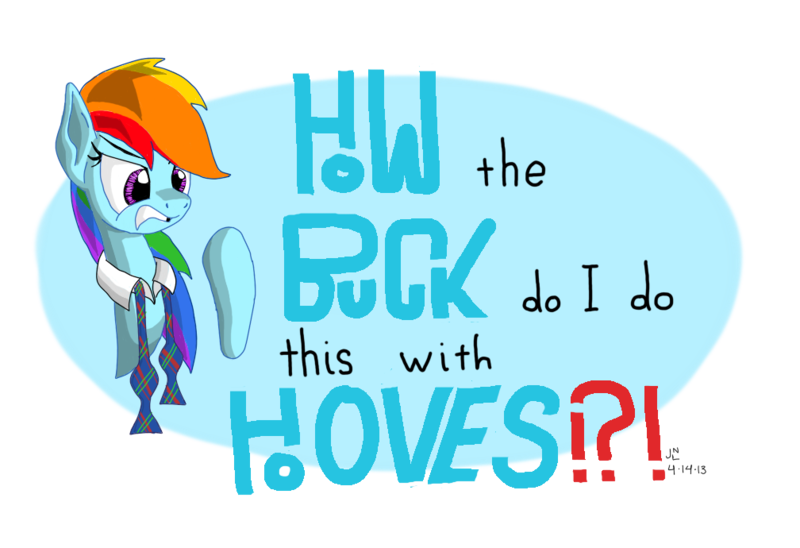 Size: 1008x690 | Tagged: artist:trace-101, derpibooru import, necktie, no hands, rainbow dash, safe