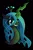 Size: 3452x5202 | Tagged: safe, artist:drawponies, derpibooru import, queen chrysalis, changeling, changeling queen, absurd resolution, black background, bust, female, glow, glowing horn, horn, image, png, simple background, solo