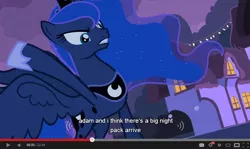 Size: 854x510 | Tagged: safe, derpibooru import, screencap, princess luna, luna eclipsed, youtube caption