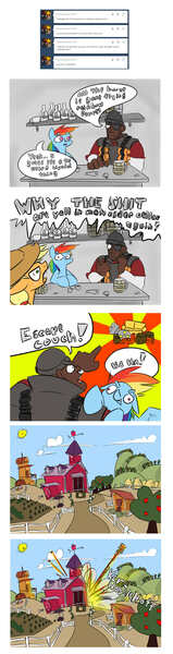 Size: 1261x4749 | Tagged: artist:cider, cider dash, demoman, derpibooru import, rainbow dash, safe, vulgar