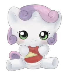 Size: 556x645 | Tagged: dead source, safe, artist:littlemissfortunes, derpibooru import, sweetie belle, pony, unicorn, baby, baby belle, baby pony, c:, cheese, cute, diaper, diasweetes, drool, female, foal, head tilt, hnnng, looking at you, nom, simple background, sitting, smiling, solo, transparent background, underhoof