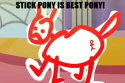 Size: 535x355 | Tagged: best pony, derpibooru import, friendship is magic bitch, oc, oc:democracy, safe, stick pony, unofficial characters only