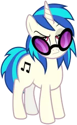 Size: 3676x6000 | Tagged: safe, artist:andypriceart, artist:masem, derpibooru import, idw, vinyl scratch, pony, unicorn, absurd resolution, comic, cutie mark, female, glasses, hooves, horn, idw showified, looking at you, mare, simple background, solo, sunglasses, transparent background, vector