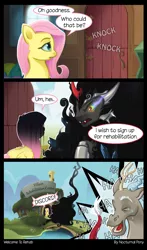 Size: 1667x2844 | Tagged: artist:i-am-knot, comic, derpibooru import, discord, door, fluttershy, king sombra, laughing, prank, safe, shadow, umbrum