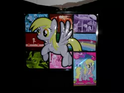 Size: 4608x3456 | Tagged: safe, derpibooru import, official, derpy hooves, pegasus, pony, enterplay, female, irl, lunchbox, mare, merchandise, photo, trading card