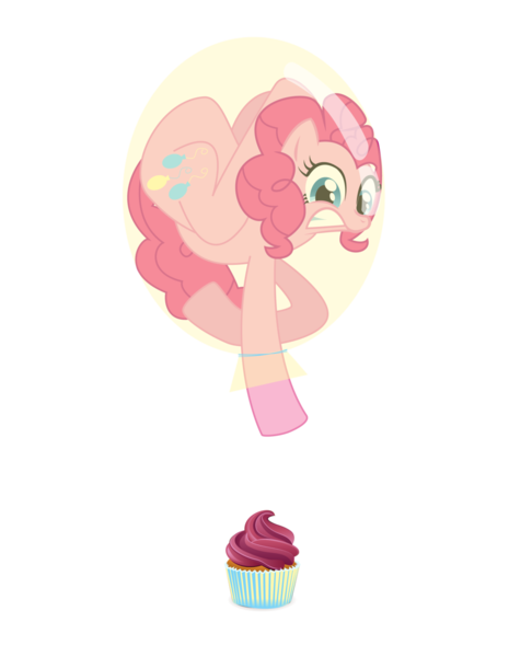 Size: 1024x1320 | Tagged: artist:lizziebax, balloon, cupcake, pinkie pie, pinkie pie trapped in a balloon, safe, then watch her balloons lift her up to the sky