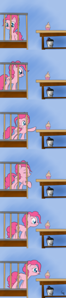 Size: 800x3600 | Tagged: artist:caumen, comic, cupcake, pinkie pie, playpen, safe