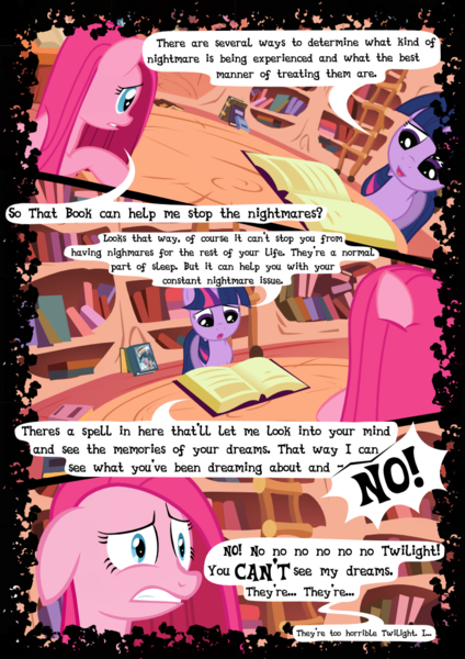 Size: 744x1052 | Tagged: artist:mashuga31, comic, derpibooru import, fanfic:silent ponyville, pinkamena diane pie, pinkie pie, safe, twilight sparkle