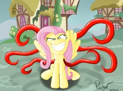 Size: 2700x2000 | Tagged: safe, artist:paulyt7, derpibooru import, fluttershy, pegasus, pony, rapeface, solo, tentacles