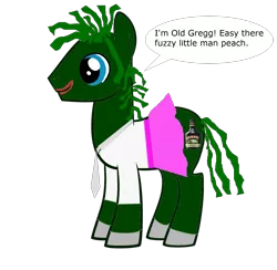 Size: 1944x1900 | Tagged: artist:bucky, derpibooru import, dialogue, old gregg, ponified, safe, simple background, solo, the mighty boosh, transparent background