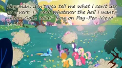 Size: 900x505 | Tagged: 3d, applejack, ball of violence, carrot top, cherry berry, derpibooru import, dizzy twister, edit, edited screencap, fight, fluttershy, golden harvest, insane pony thread, lemon hearts, lesson zero, mane six, merry may, messy mane, minuette, orange swirl, pay-per-view, pinkie pie, rainbow dash, rarity, safe, screencap, seafoam, sea swirl, spring melody, sprinkle medley, tumblr, twilight sparkle, verbs