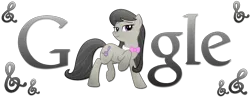 Size: 1800x700 | Tagged: safe, artist:kooner-cz, artist:thepatrollpl, derpibooru import, octavia melody, earth pony, pony, bowtie, clef, cutie mark, female, google, hooves, logo, mare, simple background, solo, theme, transparent background, vector