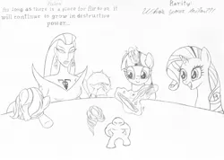 Size: 1202x854 | Tagged: safe, artist:the-ross, derpibooru import, rainbow dash, rarity, twilight sparkle, aziza, justice league unlimited, quest for glory, tala, trial by fire