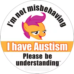 Size: 427x427 | Tagged: autism, autistic scootaloo, chickun, derpibooru import, exploitable meme, fail, forced meme, headcanon, meme, misspelling, neurodivergent headcanon, safe, scootaloo