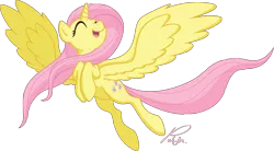 Size: 3286x1809 | Tagged: safe, artist:utahraptorz-poniez, derpibooru import, fluttershy, alicorn, pony, alicornified, fluttercorn, race swap