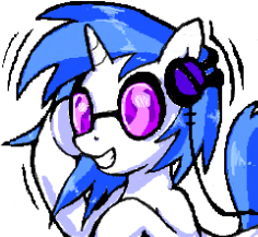 Size: 236x217 | Tagged: safe, artist:stoic5, derpibooru import, vinyl scratch, pony, unicorn, female, headphones, lowres, mare, simple background, smiling, solo, white background