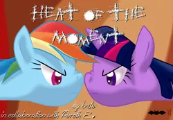 Size: 1000x693 | Tagged: safe, artist:batsofchaos, derpibooru import, rainbow dash, twilight sparkle, fanfic, cover, glare, grumpy, shipping, twidash