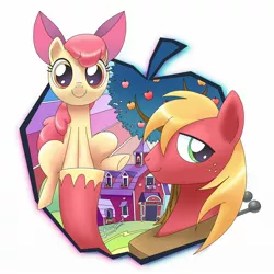 Size: 1900x1900 | Tagged: safe, artist:dakusei, derpibooru import, apple bloom, big macintosh, earth pony, pony, male, pixiv, stallion