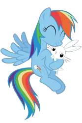 Size: 1200x1800 | Tagged: angel bunny, angeldash, artist:ocarina0ftimelord, hug, rainbow dash, safe, simple background, transparent background, vector