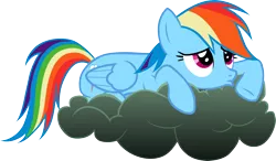 Size: 3000x1752 | Tagged: safe, artist:404compliant, derpibooru import, rainbow dash, pegasus, pony, cloud, cutie mark, female, hooves, lying on a cloud, mare, on a cloud, prone, simple background, solo, transparent background, vector, wings