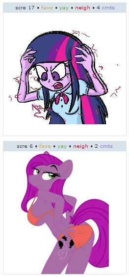 Size: 263x564 | Tagged: suggestive, derpibooru import, pinkie pie, twilight sparkle, anthro, equestria girls, bikini, breasts, busty pinkie pie, clothes, exploitable meme, juxtaposition, juxtaposition win, swimsuit