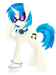 Size: 768x1024 | Tagged: artist:timeywimeywhooves, bracelet, derpibooru import, glowstick, headphones, safe, smiling, solo, vinyl scratch