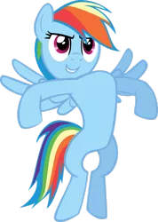 Size: 755x1058 | Tagged: artist:falxor, bipedal, derpibooru import, may the best pet win, puffed chest, rainbow dash, safe, simple background, solo, standing up, transparent background, vector