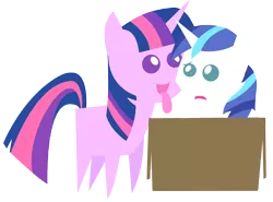 Size: 10000x7408 | Tagged: safe, artist:shadowdashie, derpibooru import, shining armor, twilight sparkle, pony, friendship is witchcraft, absurd resolution, box, colt, eyes on the prize, female, filly, francis sparkle, frown, incest, licking, male, not creepy, not incest, open mouth, pointy ponies, pony in a box, raised eyebrow, shiningsparkle, shipping, simple background, smiling, straight, tongue out, transparent background, vector, worried