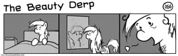 Size: 1280x404 | Tagged: safe, artist:tetrapony, derpibooru import, derpy hooves, pegasus, pony, comic:the daily derp, bed mane, chest fluff, female, mare, the beauty derp