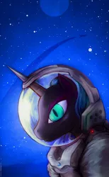 Size: 800x1300 | Tagged: artist:darkdoomer, astronaut, derpibooru import, moon, nightmare moon, princess luna, safe, solo, space, spacesuit