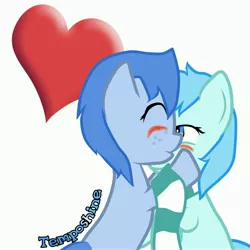 Size: 5000x5000 | Tagged: safe, artist:sunshinesmilespony, derpibooru import, oc, oc:sunshine smiles, oc:tempo, unofficial characters only, earth pony, pony, absurd resolution, blushing, clothes, heart, scarf, shipping