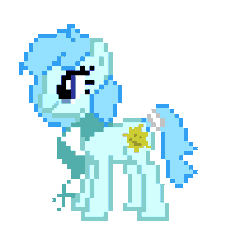 Size: 530x480 | Tagged: safe, artist:sunshinesmilespony, derpibooru import, oc, oc:sunshine smiles, unofficial characters only, earth pony, pony, animated, blinking, clothes, desktop ponies, pixel art, scarf, simple background, sprite, transparent background