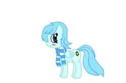 Size: 698x462 | Tagged: artist needed, safe, derpibooru import, oc, oc:sunshine smiles, unofficial characters only, pegasus, pony, blushing, clothes, scarf