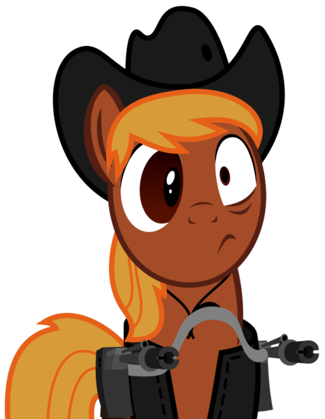 Size: 900x1161 | Tagged: safe, artist:brisineo, derpibooru import, oc, oc:calamity, unofficial characters only, pegasus, pony, fallout equestria, fanfic, battle saddle, fanfic art, gun, hat, male, reaction image, rifle, simple background, solo, stallion, transparent background, weapon, wings