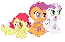 Size: 900x595 | Tagged: adorabloom, apple bloom, artist:queencold, baby dragon, cute, cutealoo, cutie mark crusaders, derpibooru import, diasweetes, dragon, dragon bloom, dragoness, dragonified, female, safe, scootadragon, scootaloo, simple background, species swap, sweetie belle, sweetie dragon, transparent background, trio