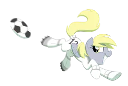 Size: 2000x1344 | Tagged: safe, artist:equestria-prevails, derpibooru import, derpy hooves, pegasus, pony, 4chan cup, ball, clothes, female, football, mare, safest hooves, simple background, smiling, solo, transparent background, vector